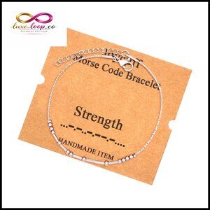 Stainless Steel Morse Code Bracelet Adjustable 7-8.5 Inch Unisex